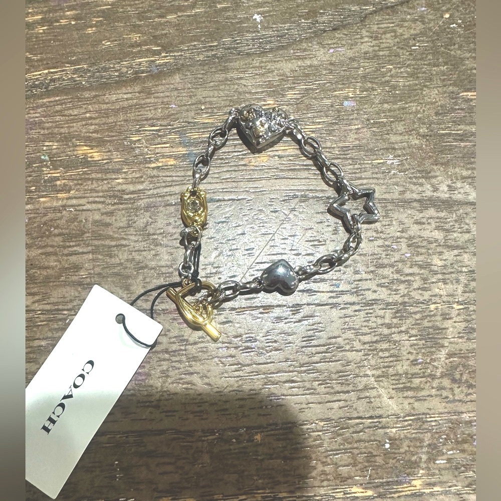 Coach‎ Hearts And Stars Linear Bracelet. New - Picture 2 of 5